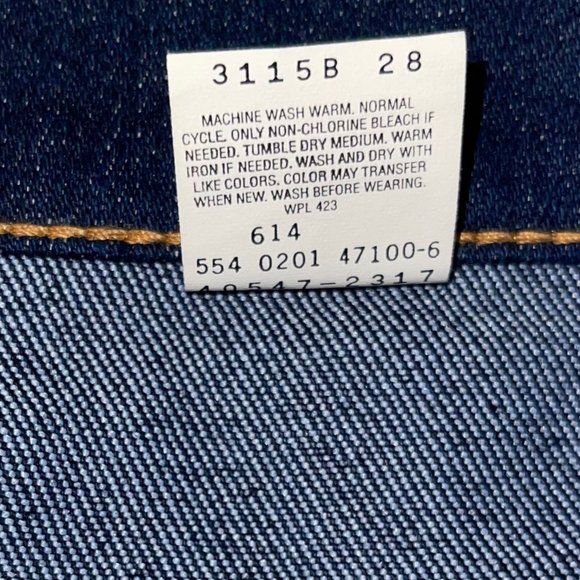 NWT Levi's Vintage Y2K Dark Wash Straight Leg J-Curve Design Jeans 44 31 - Picture 9 of 10